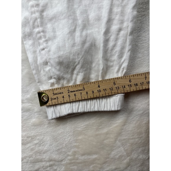 Athleta Womens Cabo Linen Jogger Pants Sz 14 White Beachy Summer Casual Festival - Picture 11 of 16